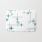 Mid Century Modern Stars (Teal) Bath Mat Gallery Image 1