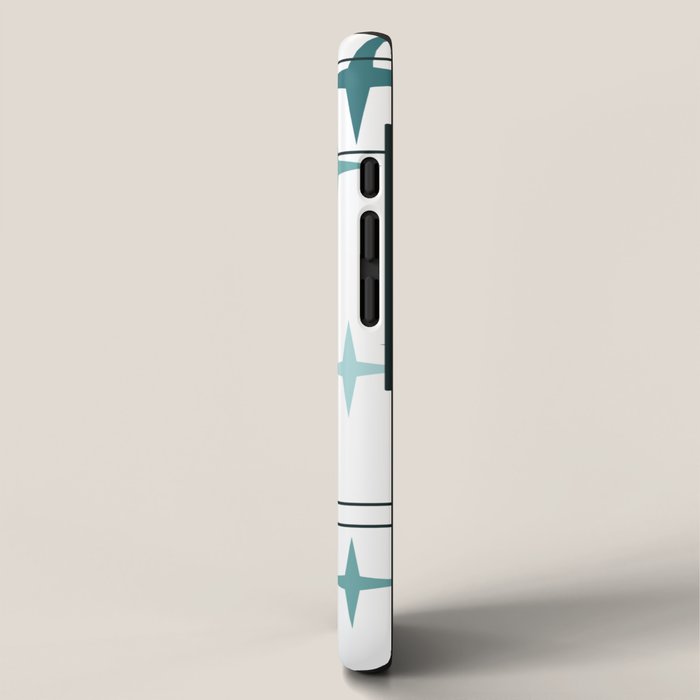 Mid Century Modern Stars (Teal) iPhone Case Gallery Image 2