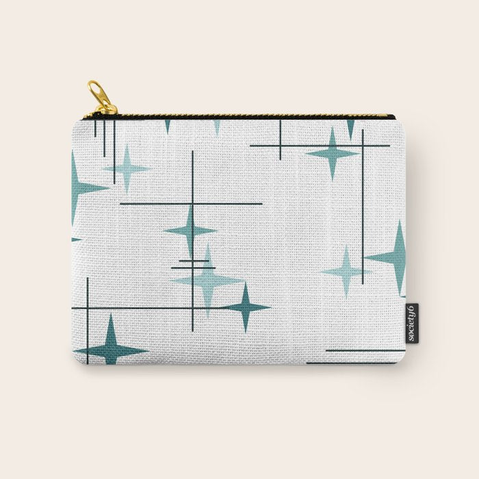 Mid Century Modern Stars (Teal) Carry All Pouch Gallery Image 1