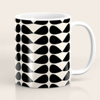 Mod Leaves Mid Century Modern Abstract Pattern in Black and Almond Cream Coffee Mug Gallery Image 1