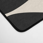 Mod Leaves Mid Century Modern Abstract Pattern in Black and Almond Cream Desk Mat Gallery Image 4