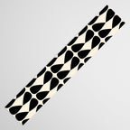 Mod Leaves Mid Century Modern Abstract Pattern in Black and Almond Cream Table Runner Gallery Image 3