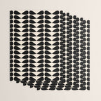 Mod Leaves Mid Century Modern Abstract Pattern in Black and Almond Cream Wrapping Paper Gallery Image 3