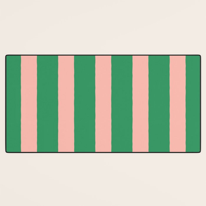 Simple Stripes Pattern - Green Pink Desk Mat Gallery Image 3