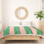 Simple Stripes Pattern - Green Pink Duvet Cover Gallery Image 3