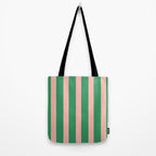 Simple Stripes Pattern - Green Pink Tote Bag Gallery Image 2