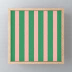 Simple Stripes Pattern - Green Pink Mini Art Print Gallery Image 1