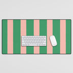 Simple Stripes Pattern - Green Pink Desk Mat Gallery Image 1