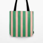 Simple Stripes Pattern - Green Pink Tote Bag Gallery Image 1