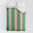 Simple Stripes Pattern - Green Pink Duvet Cover Gallery Image 6