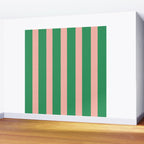Simple Stripes Pattern - Green Pink Wall Mural Gallery Image 2