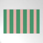 Simple Stripes Pattern - Green Pink Welcome Mat Gallery Image 1