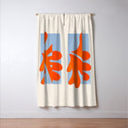 Red Coral Leaf: Matisse Paper Cutouts II Window Curtain Gallery Image 3