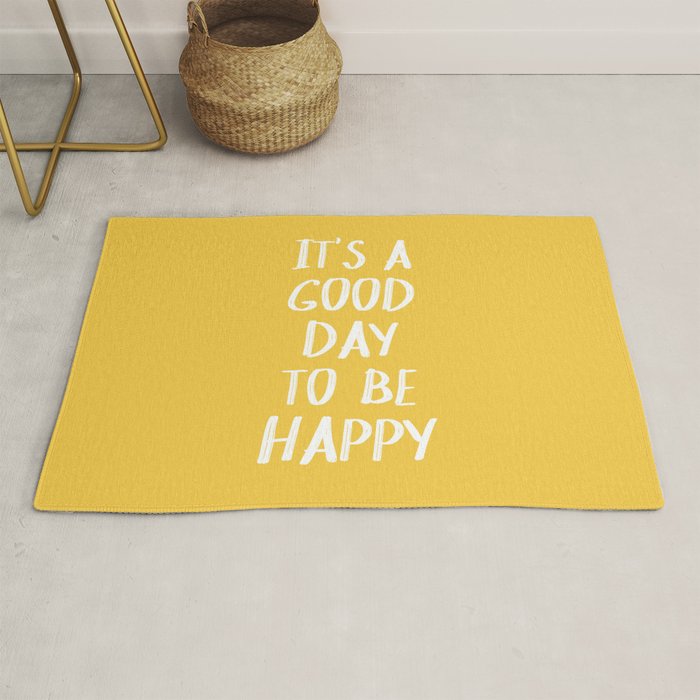 It's a Good Day to Be Happy - Yellow Rug Gallery Image 1