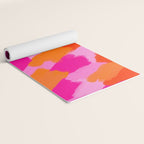 Pink and Orange Abstract Brush Strokes Palette Style Pattern Yoga Mat Gallery Image 2