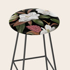 Magnolias Flowers Black Stool Gallery Image 2