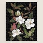 Magnolias Flowers Black Jigsaw Puzzle Gallery Image 1