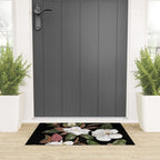 Magnolias Flowers Black Welcome Mat Gallery Image 3