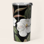 Magnolias Flowers Black Travel Mug Gallery Image 2