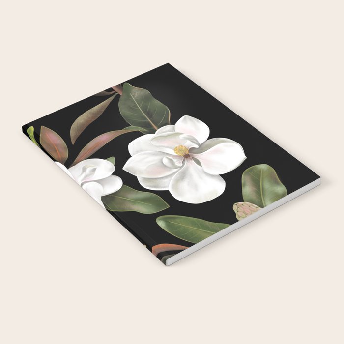 Magnolias Flowers Black Notebook Gallery Image 1