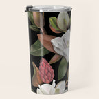 Magnolias Flowers Black Travel Mug Gallery Image 3