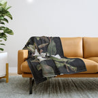 Magnolias Flowers Black Throw Blanket Gallery Image 1