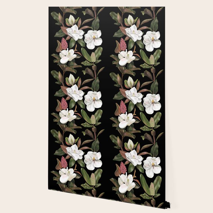 Magnolias Flowers Black Wallpaper Gallery Image 2
