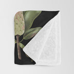 Magnolias Flowers Black Throw Blanket Gallery Image 3
