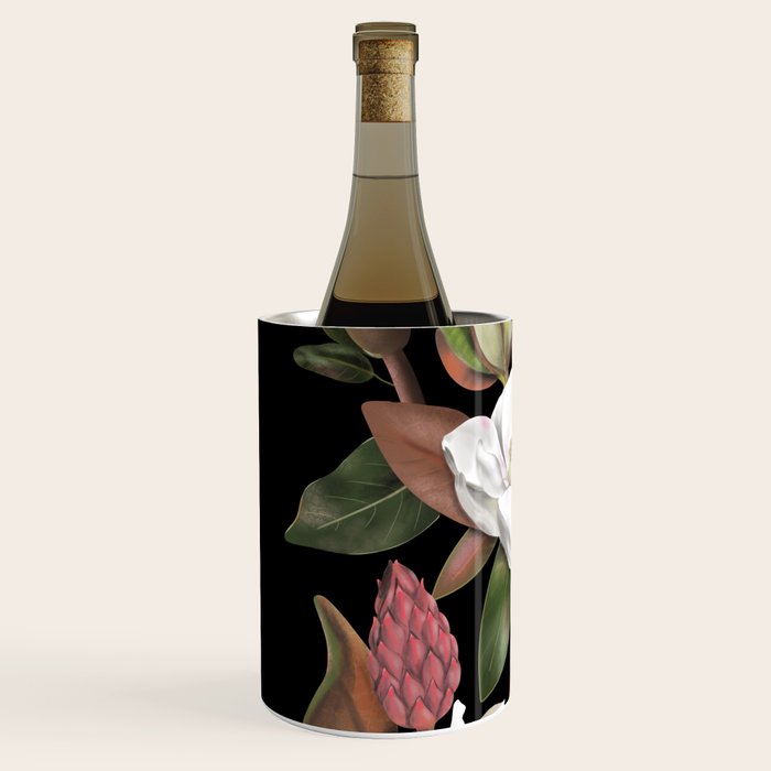 Magnolias Flowers Black Wine Chiller Gallery Image 2