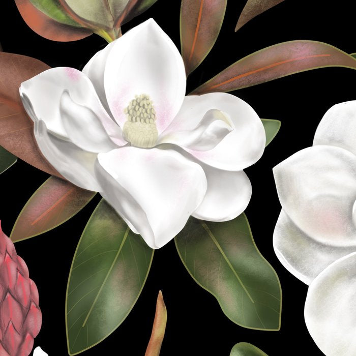 Magnolias Flowers Black Coffee Mug Gallery Image 2