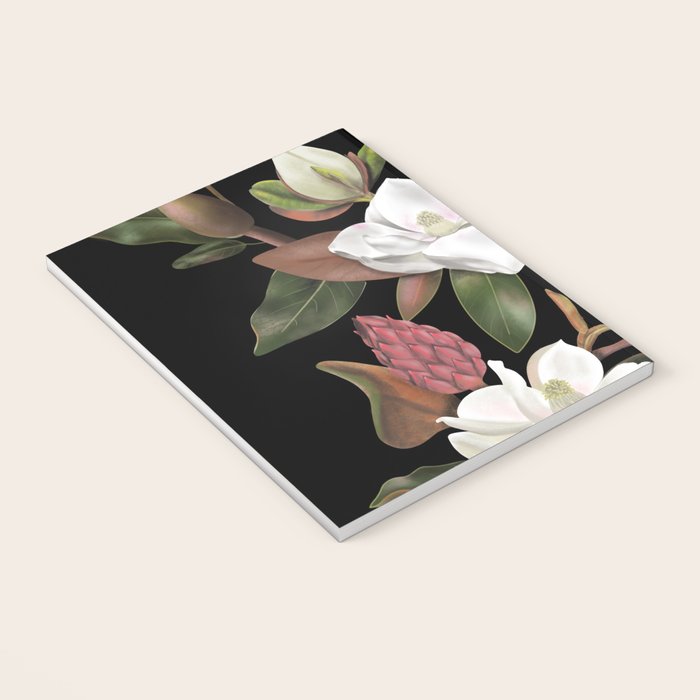 Magnolias Flowers Black Notebook Gallery Image 3