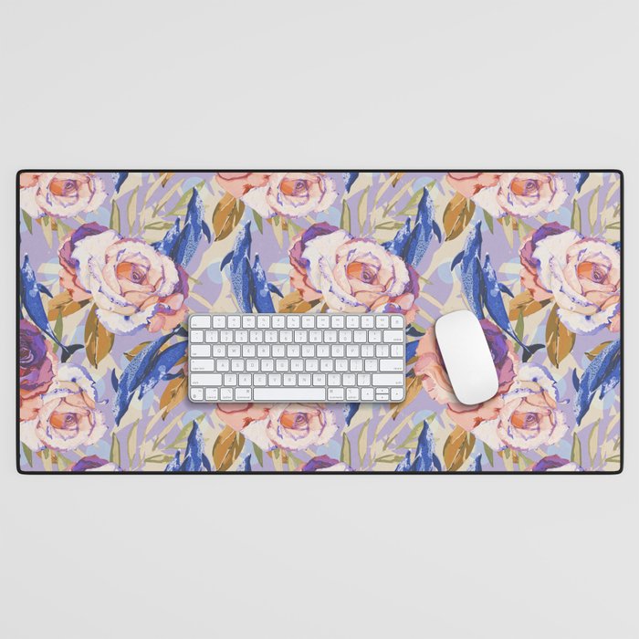 Dolphins in the roses A Desk Mat Gallery Image 1