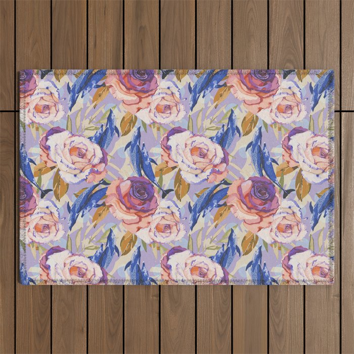 Dolphins in the roses A Outdoor Rug Gallery Image 1