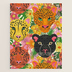 Maximalist Jungle Tiger Cheetah Leopard and Jaguar Jigsaw Puzzle Gallery Image 1
