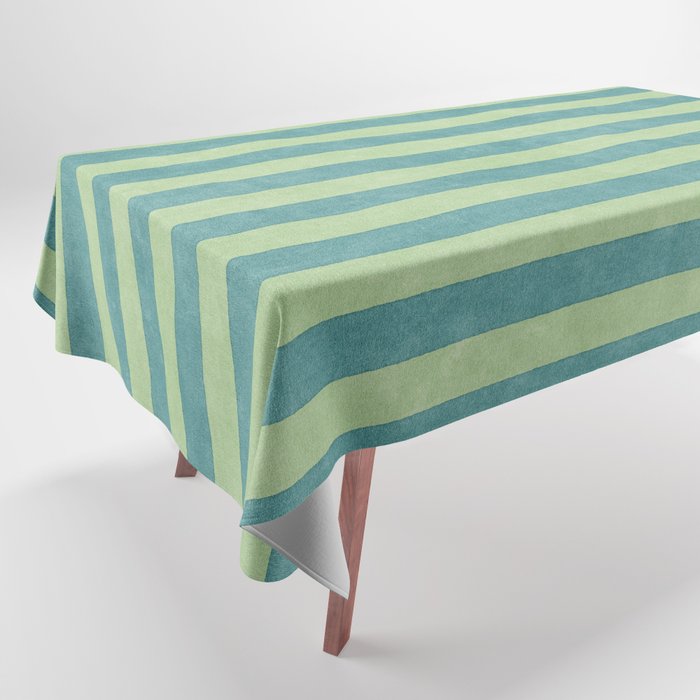 STRIPES - 005 - teal and green Tablecloth Gallery Image 1