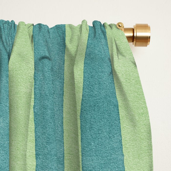 STRIPES - 005 - teal and green Window Curtain Gallery Image 2