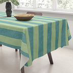 STRIPES - 005 - teal and green Tablecloth Gallery Image 3