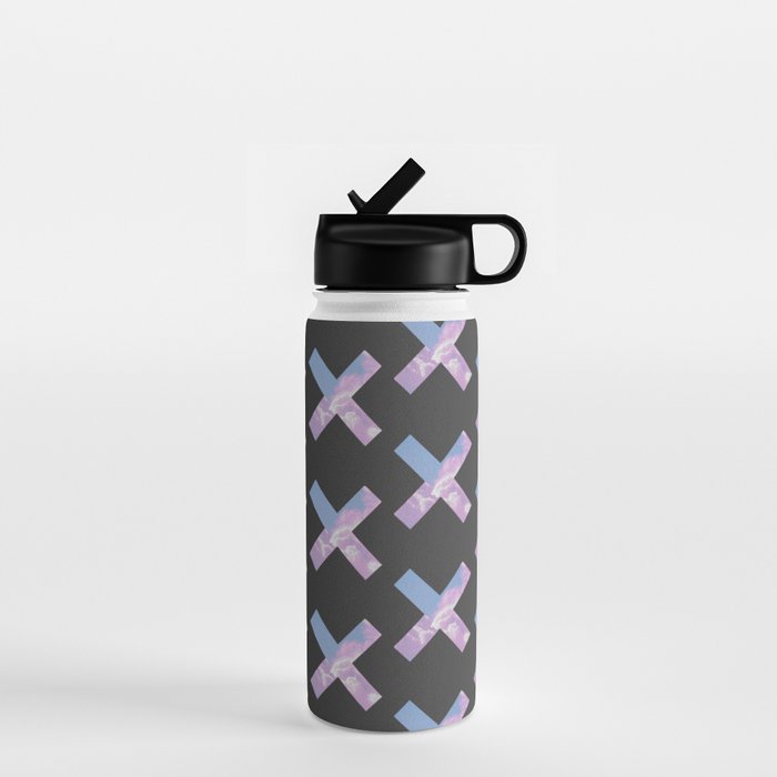 2010s era egirl x pattern Water Bottle Gallery Image 1