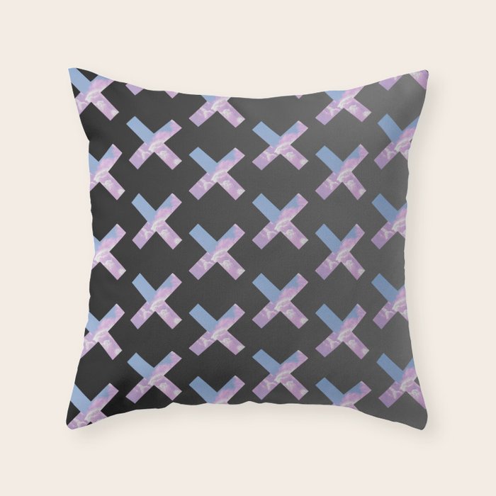 2010s era egirl x pattern Throw Pillow Gallery Image 6