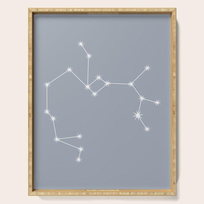 Sagittarius Zodiac Star Constellation Line Art Blue Grey Serving Tray Gallery Image 1