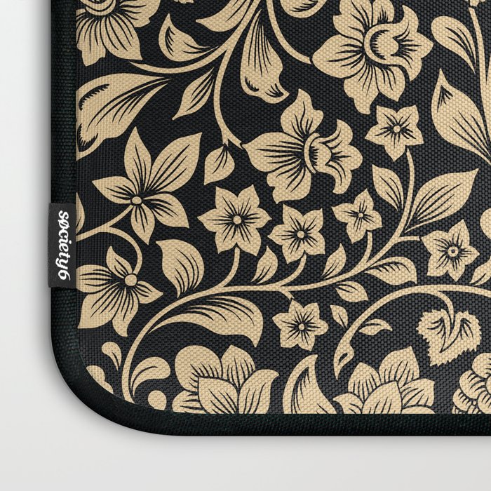 William Morris Style Art Nouveau Dark Floral Laptop Sleeve Gallery Image 3