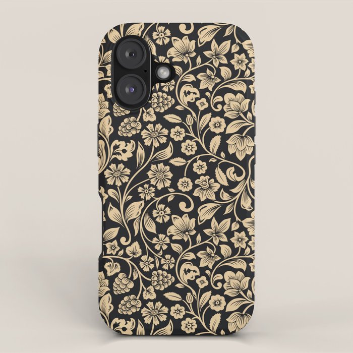 William Morris Style Art Nouveau Dark Floral iPhone Case Gallery Image 1