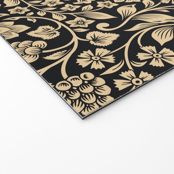 William Morris Style Art Nouveau Dark Floral Welcome Mat Gallery Image 2