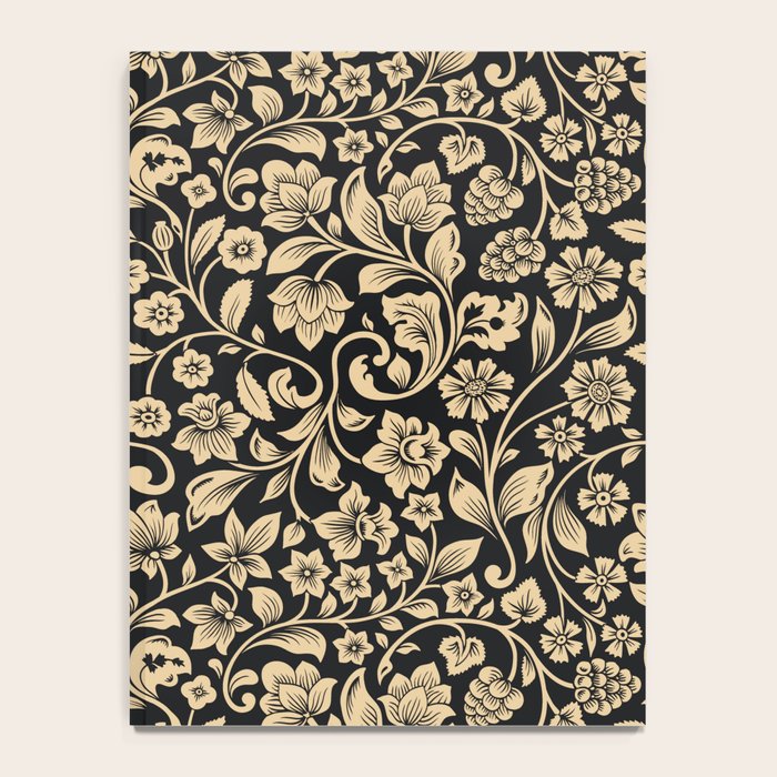 William Morris Style Art Nouveau Dark Floral Notebook Gallery Image 4