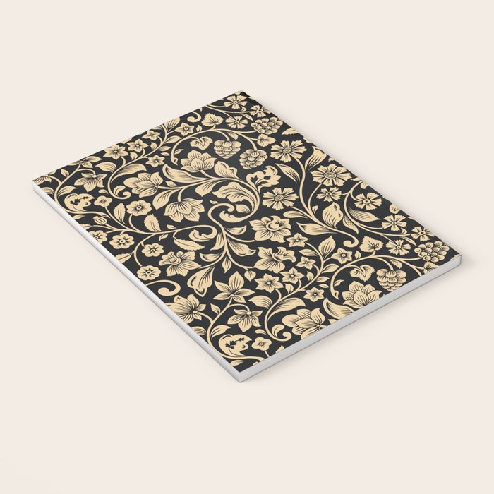 William Morris Style Art Nouveau Dark Floral Notebook Gallery Image 3