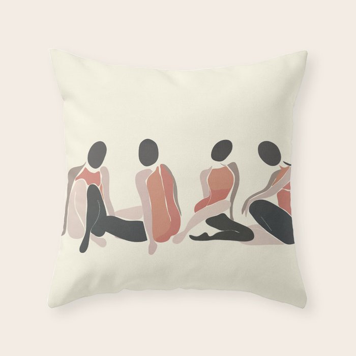 Woman Forms Throw Pillow Gallery Image 1