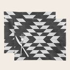 Urban Tribal Pattern No.14 - Aztec - Black Concrete Placemat Gallery Image 1