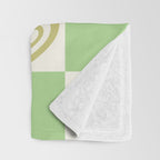 Peace & Love Retro Nostalgia Green Checker Throw Blanket Gallery Image 3