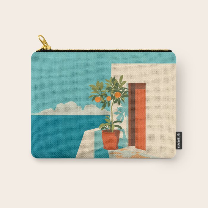 Mediterranean Balcony Orange Tree Carry All Pouch Gallery Image 1