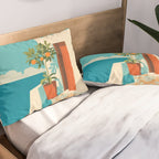 Mediterranean Balcony Orange Tree Pillow Sham Gallery Image 2